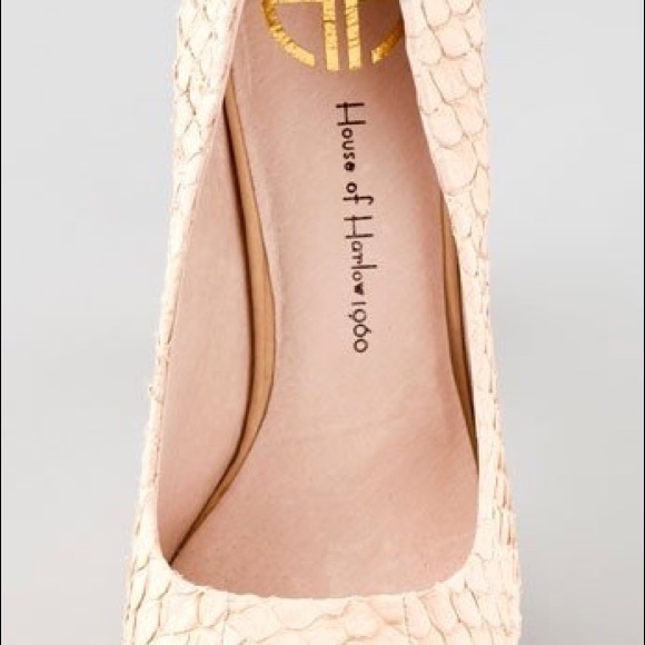 House of Harlow Pearl Sand Peep Toe Heels - size 39 (9) - Picture 4 of 10